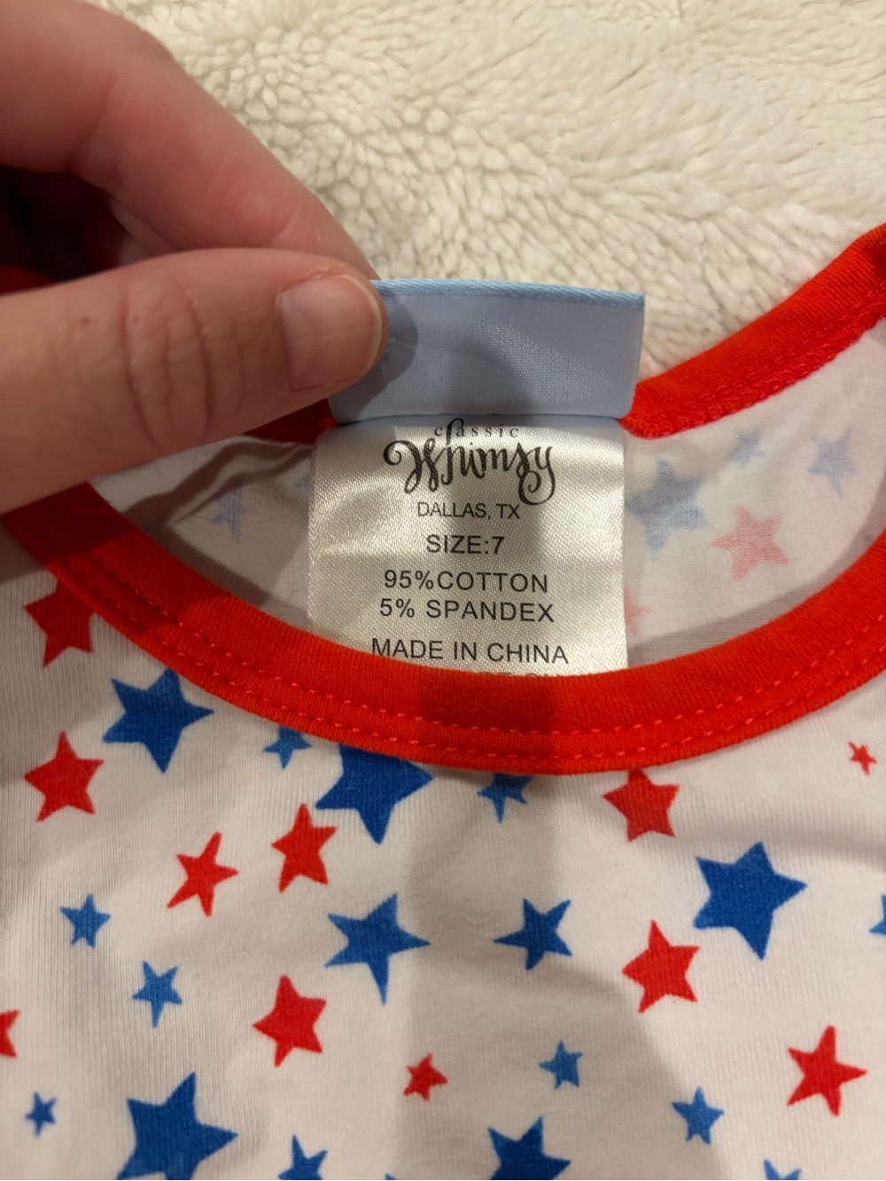 Classic Whimsy Sleeveless Star Print Dress with Red Trim - Picture 3 of 3